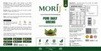 Morij Pure Daily Greens full label with ingredients and nutrition facts